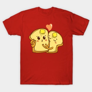 Cute Toast Couple - National Kissing Day gift T-Shirt